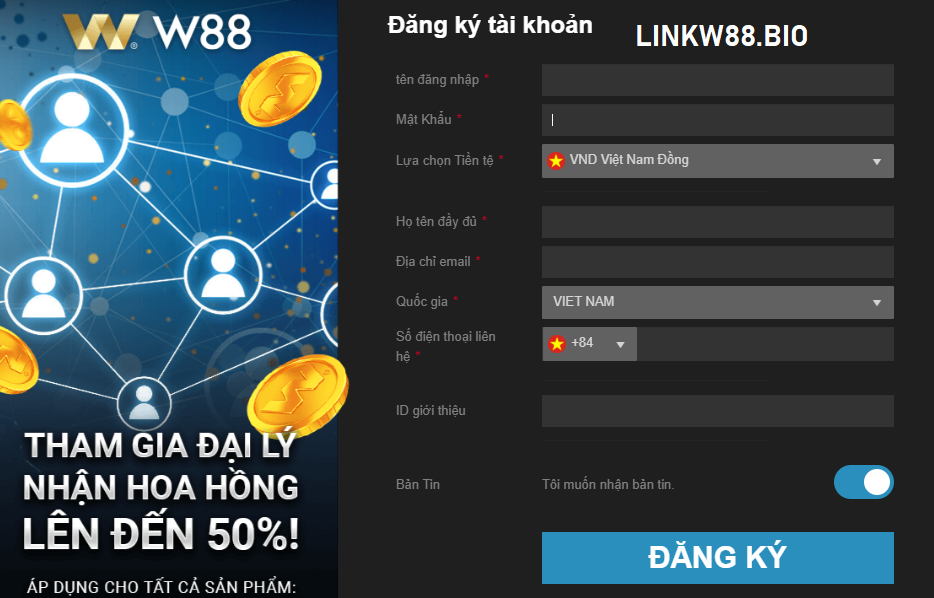 Đại Lý W88: Hướng Dẫn Kiếm Tiền Online Với Hoa Hồng Hấp Dẫn