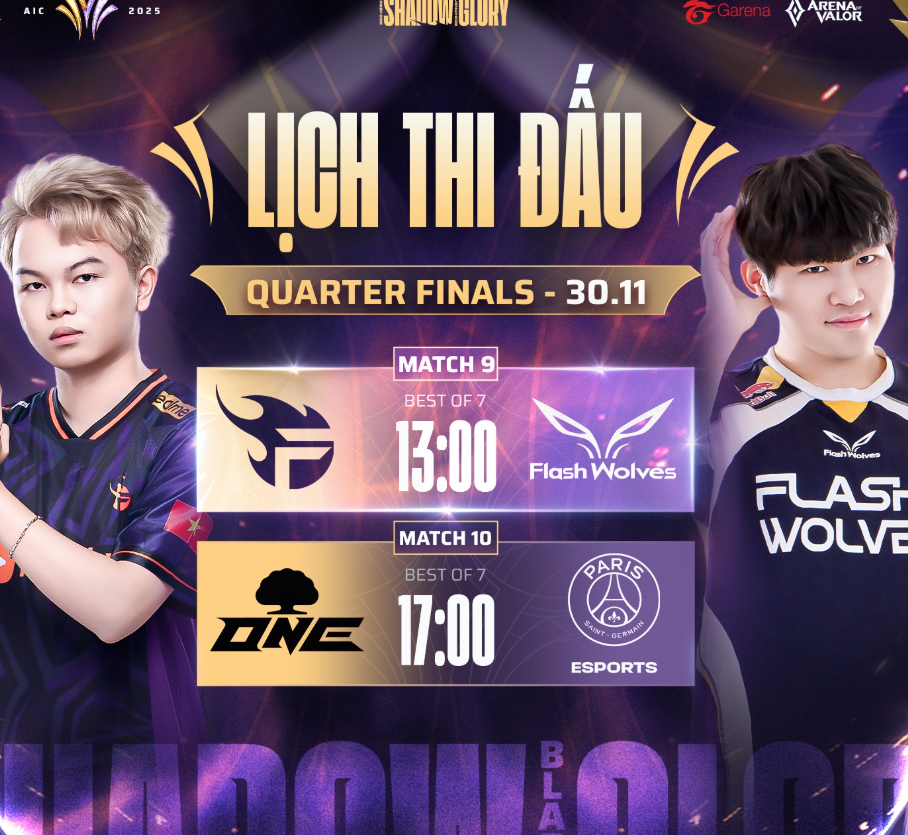 LỊCH THI ĐẤU NGÀY 30/11 | VÒNG TỨ KẾT | AIC 2026 LỊCH THI ĐẤU NGÀY 30/11 | VÒNG TỨ KẾT | AIC 2026