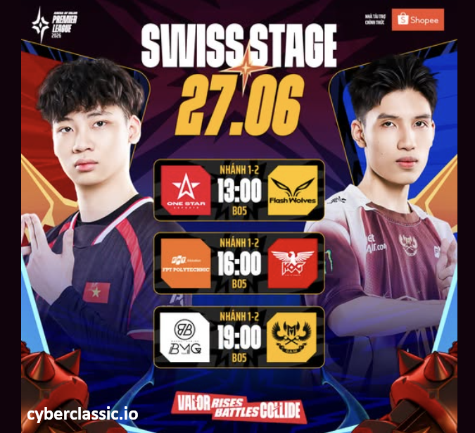 TRỰC TIẾP VÒNG SWISS STAGE APL 2026 NGÀY 27/06 TRỰC TIẾP VÒNG SWISS STAGE APL 2026 NGÀY 27/06