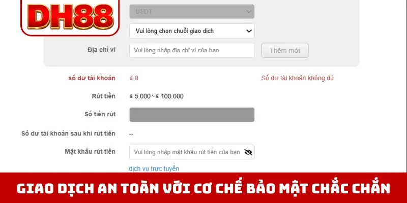 Rút Tiền DH88 - Hướng Dẫn 3 Bước Thao Tác Nhanh Và An Toàn